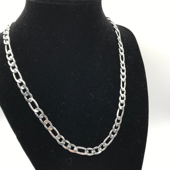 Unisex Stainless Steel Figaro Chain Length 20 inches Brand New - Picture 6 of 6